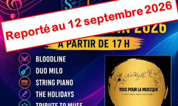 Festival de Musique reporté au 12 septembre 2026